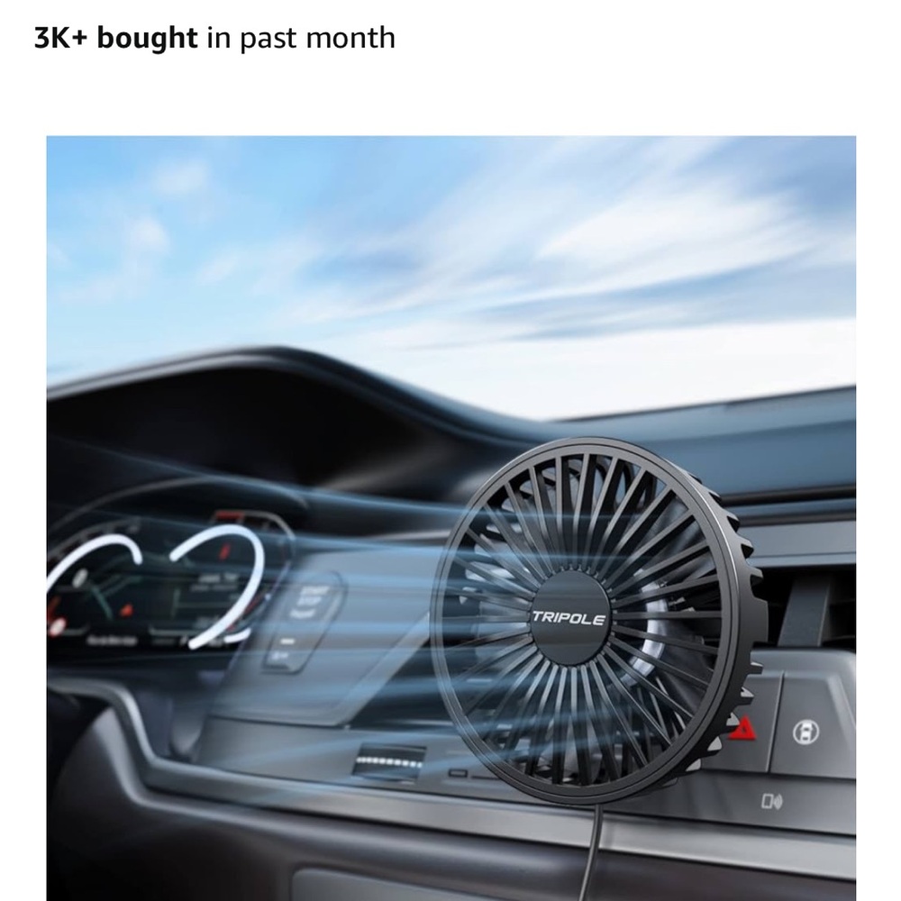Tripole Car Vent Fan-SEE PICS 4 INFO (1 of 2 available)